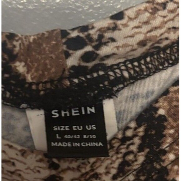 Shein womens snakeskin shorts Blk,Brown& beige size Large. - Picture 3 of 4